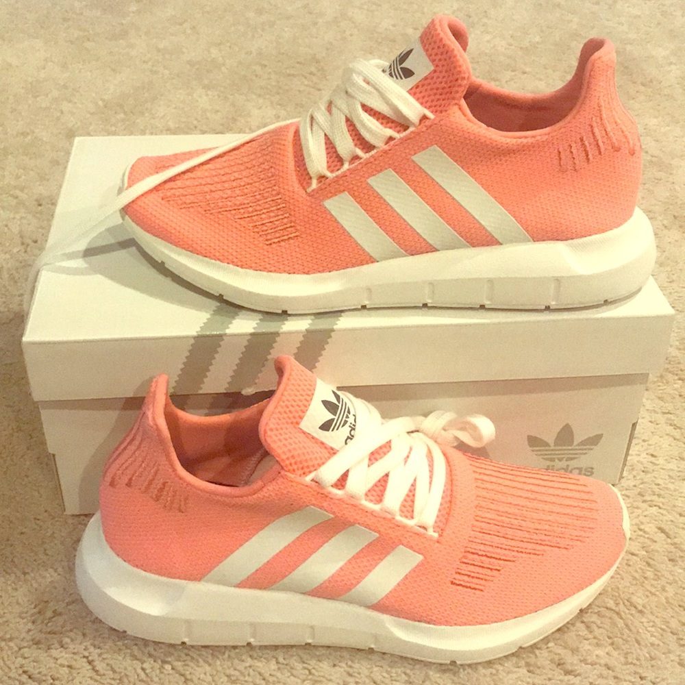 Adidas pink and white sneakers size 7